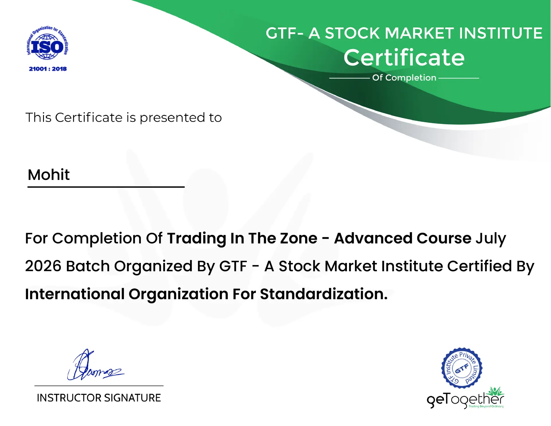 ISO Certification